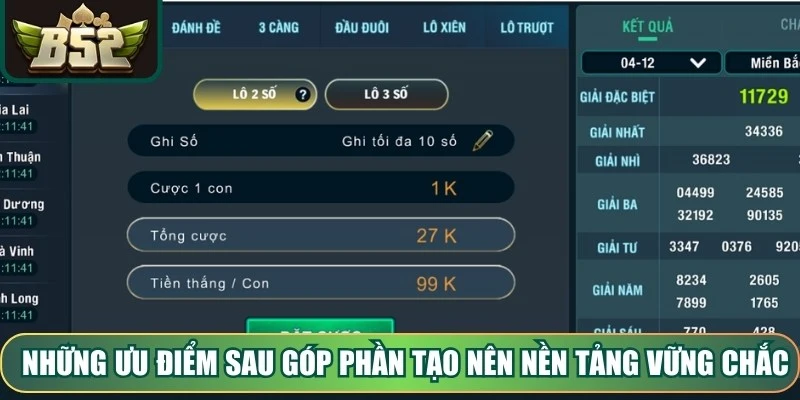Những ưu điểm sau góp phần tạo nên nền tảng vững chắc của DB Lottery